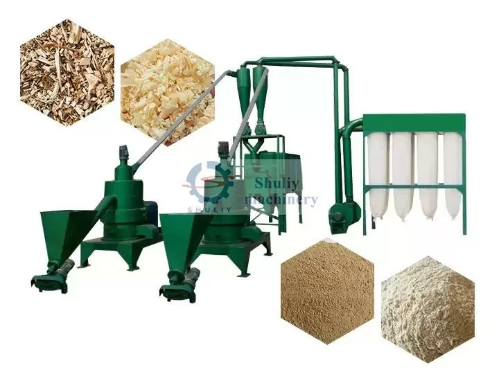 Vertical wood powder machine