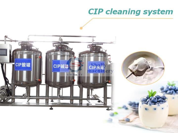 CIP yogurt machine cleaning system