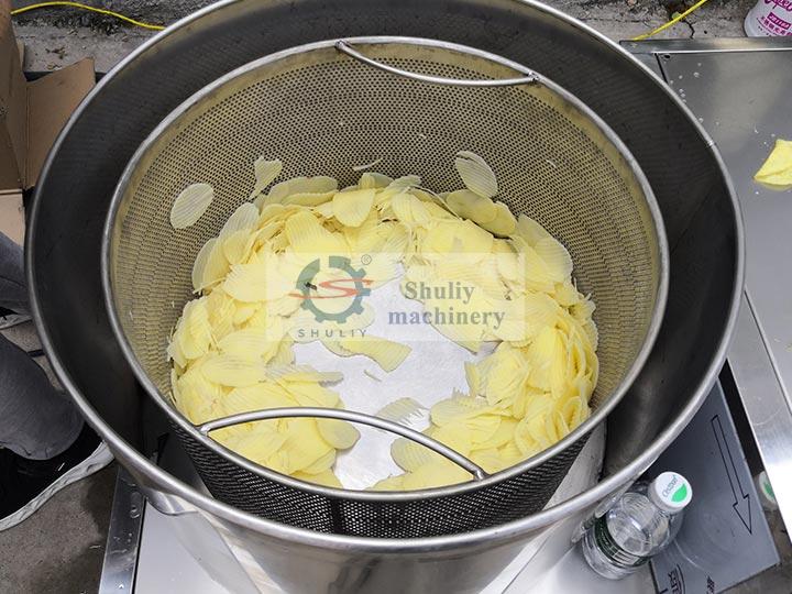 チップスの脱水および脱油機