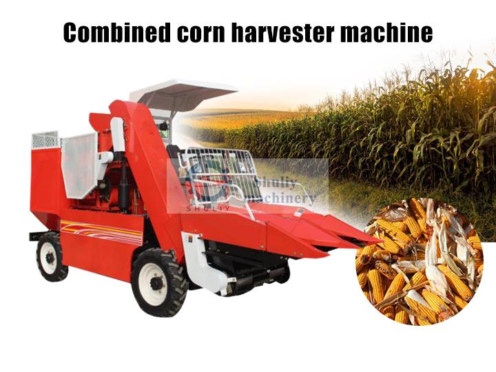 Combined corn harvester machine