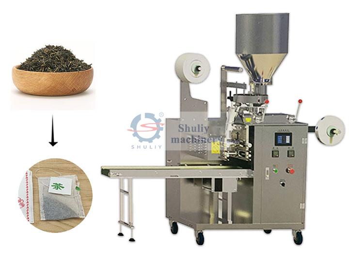 Tee-Beutel-Verpackungsmaschine mit Schnur und Tag