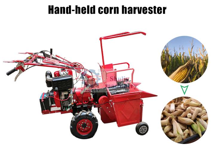 Hand hold corn harvester machine