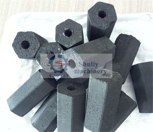 hexagonal charcoal briquettes