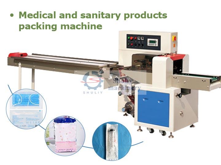 Medical and sanitary products packaging machine