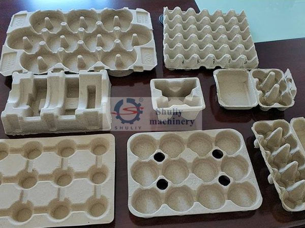 various egg trays cartons
