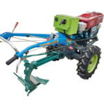 walking tractor with plow
