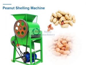 peanut shelling machine with peanuts and peanut kernels