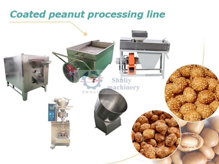 Coated peanut processing line