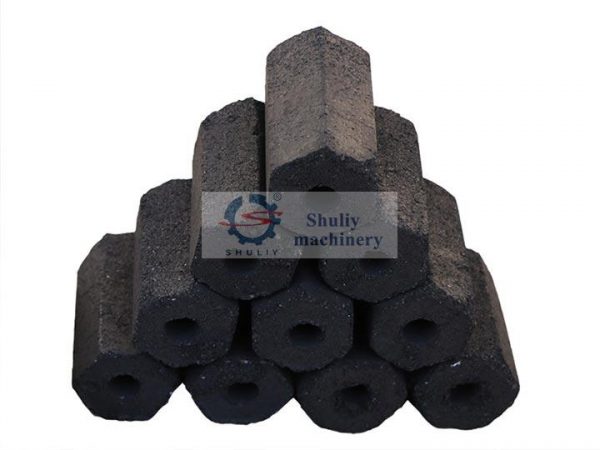 hexagonal charcoal briquettes