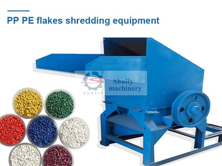 PP PE flakes shredding equipment