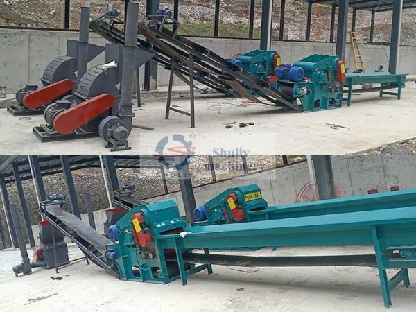 complete wood wastes crushing unit