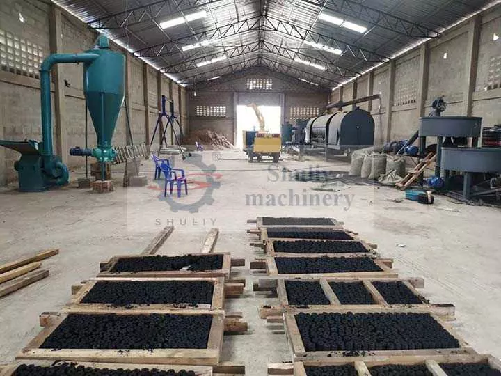 After installation of the charcoal production line