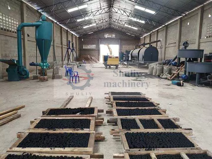 After installation of the charcoal production line After installation of the charcoal production line