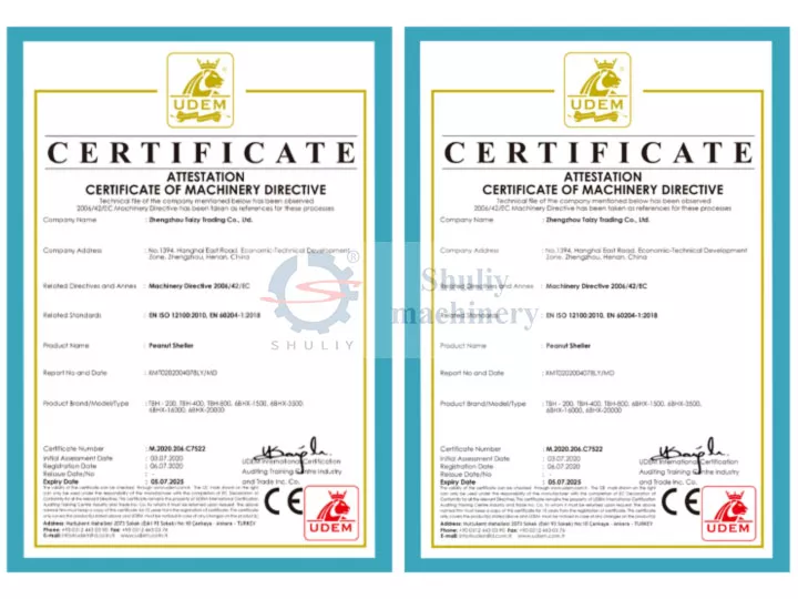 Agricultural machines certification Agricultural machines certification