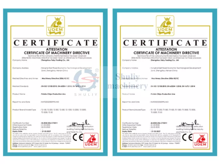 Food processing machines CE certifications Food processing machines CE certifications