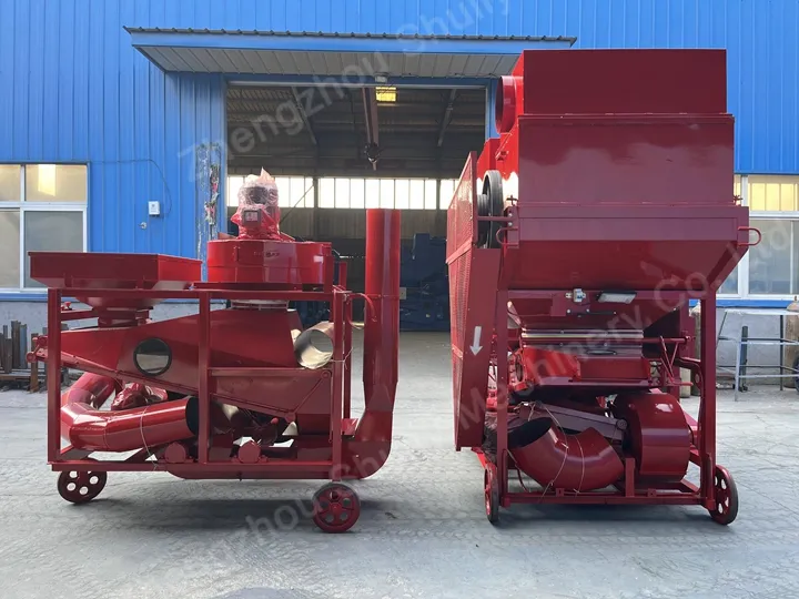 large peanut shelling unit with red color